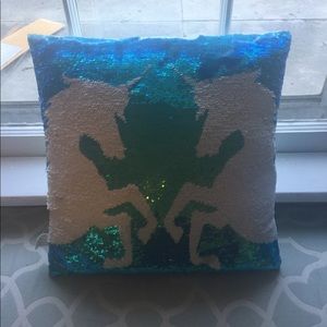 Justice Unicorn sequin pillow